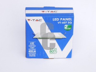 Панел LED - 6W - квадрат -V-TAC-